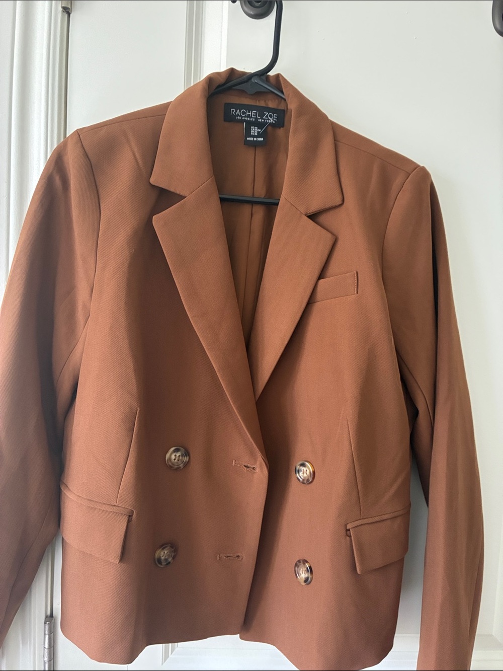 Rachel Zoe Double-Breasted Copper Brown Blazer